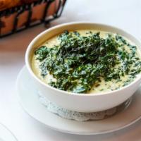 Creamed Spinach
 · Mr. Pete’s way, with Bacon.