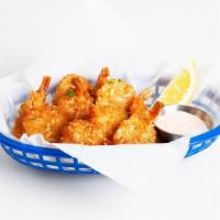 Fried Shrimp · Fried shrimp with a side of aioli.