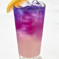 Purple Haze · Lemon, cane sugar, butterfly pea flower tea and a hint of lavender.
