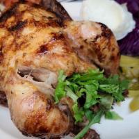 Family Combo · whole chicken served with lg french fries,lg salad,pita bread,garlic sauce and pickles