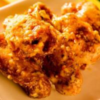 Garlic Parmesan Wings
(6 Pieces) · Golden, fried, crispy on the outside, juicy on the inside wings glazed with garlicky, cheesy...