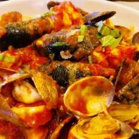 Pescatore Di Napoli · Individual. Mussels, baby clams, calamari, shrimp, linguine pasta, san marzano plum tomato s...