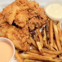Chicken Fingers With Fries Or Salad · 