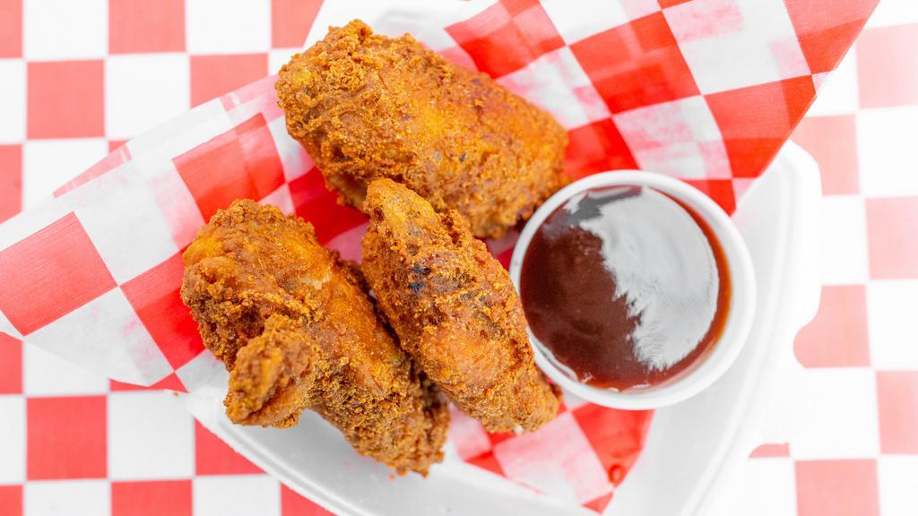 10-Piece Hot Wings · 10-piece hot wings comes with a choice of BBQ or buffalo or honey mustard sauce.