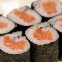 Salmon Lunch Platter · Five pieces salmon sushi and one salmon avocado roll.