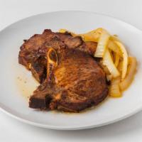 Fried Pork Chops · 1/2 inch, center cut pork chops marinated for 12 hours, deep fried to perfection
