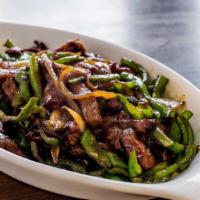 Stir Fried Shredded Beef With Chili Pepper · Hot & Spicy.