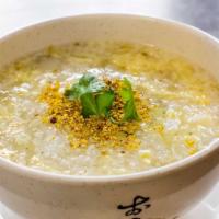 Sticky Rice Balls · In sweet fermented rice soup.