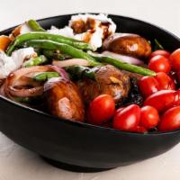 Warm Mushroom Bowl · *Portabella mushrooms, green beans & red onions with lettuce, cherry tomatoes, walnuts & fet...