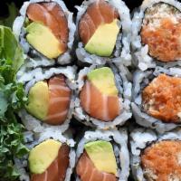Sushi & Maki Combo Lunch · Served with five pieces of sushi and California roll. Served with miso soup and house salad....