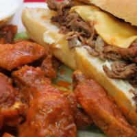 Philly Cheese Steak With Buffalo Wings · 
