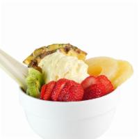 White Chocolate Fruit Salad · Pineapple, Banana, Strawberry, Kiwi, Apple, Ice Cream, Ashta and White Kitkat topped with Wh...