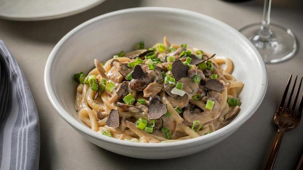 Udon Noodles* · SHAVED BLACK TRUFFLE, TRUFFLE MUSHROOM CREAM *item cannot be modified to remove soy or gluten