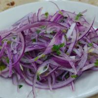 Salsa Criolla · Red onion salad.