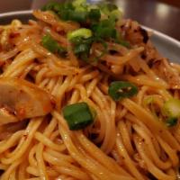 Pan Fried Noodles · Chicken or lamb, onion, bell peppers, and bean sprout.