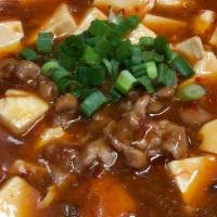 Bean Curd With Minced Pork (Meat Or No Meat) / 麻婆豆腐 · Spicy.