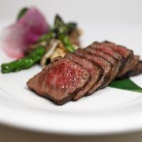 Japanese A5 Wagyu Steak · 5 oz grilled Japanese wagyu steak with sides of teriyaki, anticucho, and wasabi pepper sauce...