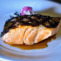 Grilled Salmon · Scottish salmon grilled to order with your choice of sauce.