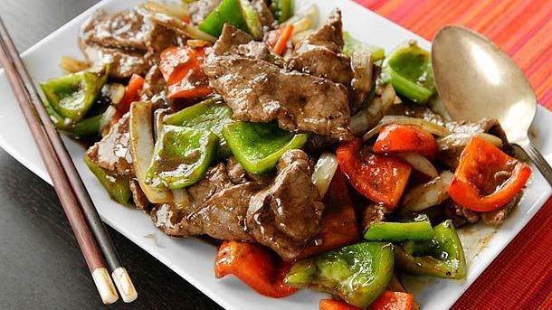 Beef With Mixed Vegetables · Served with white rice.