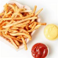 Taim'S Famous Fries · Fresh cut, crispy fries. Choose our signature saffron aïoli, harissa ketchup or both.