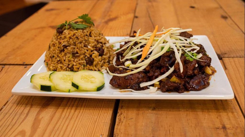 Jerk Beef · Jamaican Style Roast Beef, Pan Tossed With Our Blend Of Jamaican Spice.