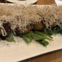 Takoyaki · Deep Fried Octopus Balls w/sauce and bonito flakes