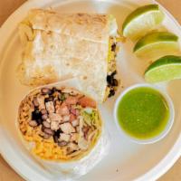 Burrito · Meat, rice, beans, pico de gallo salsa, mexicrema.