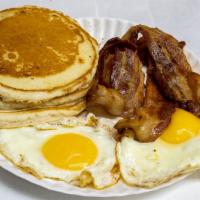 Pancakes, Bacon, Eggs And Cheese · Most popular.