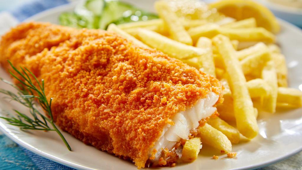 3 Piece Tilapia Fish & Chips · 3 pieces of Perfectly fried Tilapia Fish, served with a side of golden crispy chips.