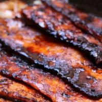 Smoked Tempeh Bacon · smoked tempeh bacon pieces