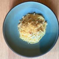 Spaghetti · King crab, bottarga, calabrian chili, pangrattato