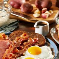 Platter 2 · (Choose Meat, Eggs & Cheese, Hash Brown
& Pancakes)