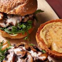 Mushroom Burger · (Mushrooms, Grilled Onion, Swiss Cheese & BBQ)