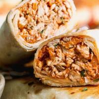 Bbq Chicken Wrap · (Lettuce, Tomatoes, Grilled Onions, BBQ, Bacon
& Cheddar Cheese)