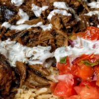 Rice Bowl · Brown rice with black beans, pico de gallo, fajita veggies, sour cream, and your choice of p...