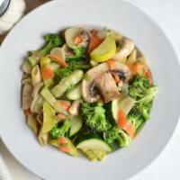 Primavera Pasta · Red or white with mixed vegetables.