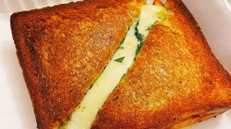 The Pesto · Mozzarella Cheese, Spinach, Sun Dried Tomato & Pesto On Jumbo Grilled Bread