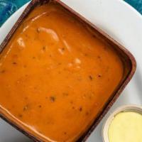 Homemade Tomato Basil Garlic Soup · Homemade tomato basil soup. Vegetarian.