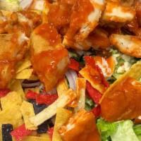 Buffalo Chicken Salad · Romaine | Tomato | Red Onion | Bleu Cheese | Tortilla Strips | Ranch Dressing