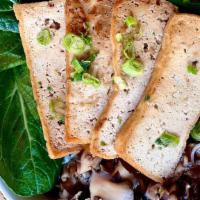 Tofu Pho · Tofu sautéed in house lemongrass sauce, rice noodles, yu choy, shiitake mushrooms, scallions...
