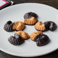 S Cookies · S-shaped butter cookies dipped in chocolate.  Five cookies for $3.00.