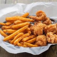 Fried Shrimp (10) Basket · Served with a side of your choice; fries, onion rings, sweet potato fries, coleslaw, potato ...
