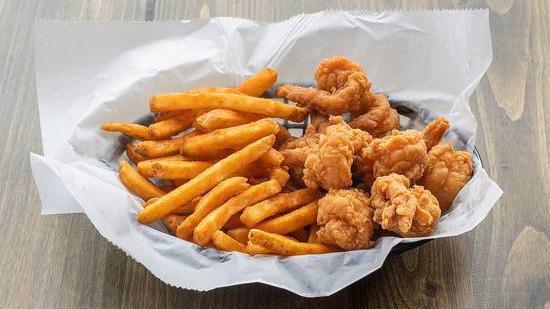 Fried Shrimp Basket · Served with a side of your choice, fries, onion rings, sweet potato fries, coleslaw, potatoes or corn on the cob.