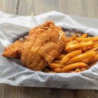 Fried Catfish Basket · Served with a side of your choice, fries, onion rings, sweet potato fries, coleslaw, potatoe...