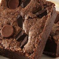 Chocolate Chip Brownie · Fudge brownie with a rich, gooey inside and chewy crust! 350 cal.