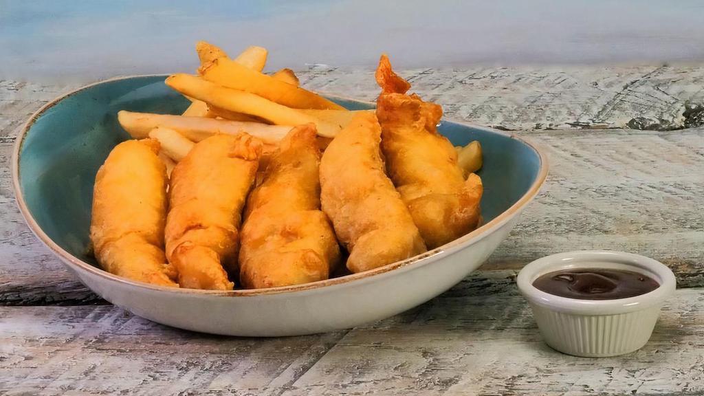 Hand Battered Chicken Tenders · Our hand-battered chicken tenders served with French fries and your choice of dipping sauce.
1540 Cal.