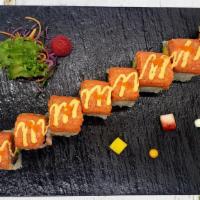 Hope Roll · In: salmon, avocado
Out: spicy tuna
Top: spicy mayo, masago