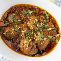 Lamb Kofta · Halal Lamb balls (Kofta) in traditional Indian curry.