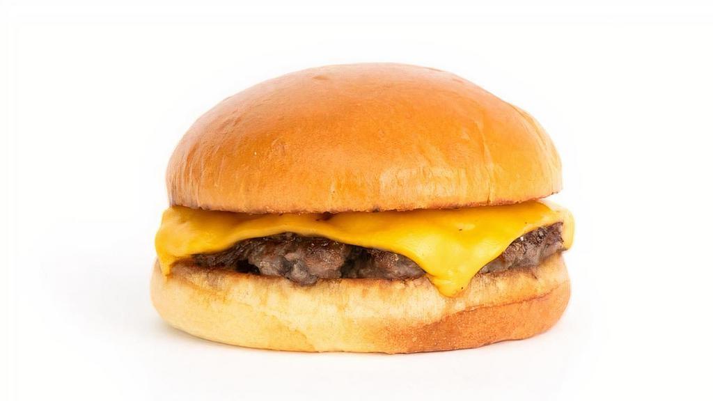 The Original Burger · Smashed patty and American cheese on a squishy bun.