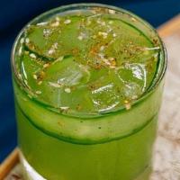 Persian Virgin 16Oz · 16 oz Persian cucumber juice, kombucha, seltzer & zahtar.